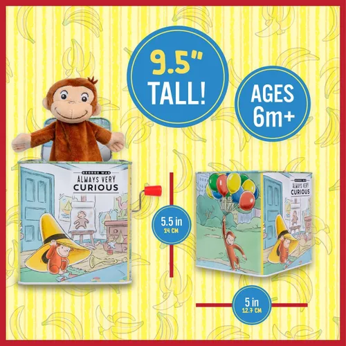 Vista 5 de Kids Preferred Curious George Jack-in-The-Box - Juguete musical para bebés