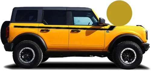 Vista 10 de Calcomanía de rayas de hockey retro (negro brillante, vinilo), compatible con Ford Bronco 2020-2024, 4 puertas, material impermeable