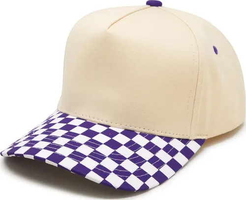 Vista 14 de Funky Junque - Sombreros Snapback de Lona Vintage de Dos Tonos Rayas a rayas - Rojo/Beige