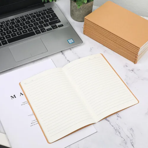 Vista 7 de miikoul Paquete de 4 cuadernos de papel kraft A5 con papel rayado, 8.3 x 5.5 pulgadas, 60 páginas/30 hojas, 80 g/m², cuaderno de viaje para adultos