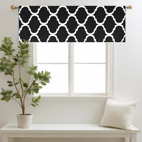 Vista 28 de Melodieux - Cortinas de bolsillo de moda marroquí para cocina, cafetería o baño, pequeñas ventanas