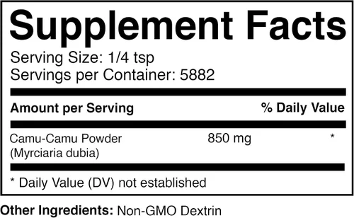 Vista 2 de Prescribed For Life Camu Camu - Polvo de frutas Camu Berry Superfood para batidos Polvo de extracto estandarizado de vitamina C 20% natural Sin