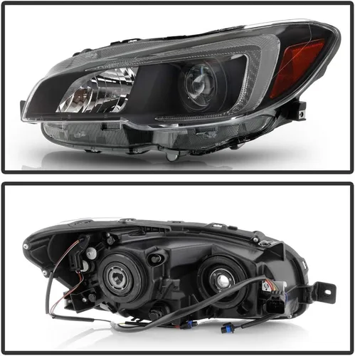 Vista 2 de ACANII - Para [modelo halógeno] 2015-2021 Subaru WRX carcasa negra proyector faros faros montaje par izquierdo+derecho