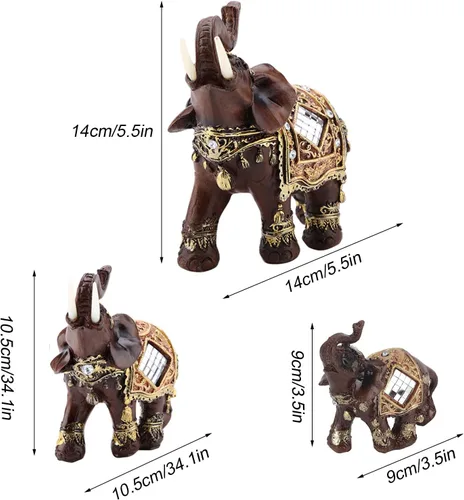 Vista 7 de Decoración de estatua de elefante, figuras de Feng Shui de buena suerte, figuras decorativas de la suerte, riqueza de la suerte, figuras
