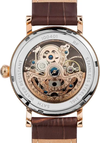 Vista 4 de Ingersoll Reloj marrón automático chino con pantalla analógica I00401 para hombre, Marrón, Reloj automático