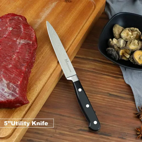Vista 70 de Cuchillo de chef de 6 pulgadas, cuchillos de cocina, deshuesado de acero inoxidable alemán de alto carbono, cuchillo profesional para carne, aves