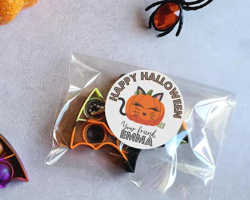 Vista 3 de 40 calcomanías personalizadas de Halloween para niños, etiquetas personalizadas para niñas, escuela, fiesta, fiesta, hojas de etiquetas de regalo