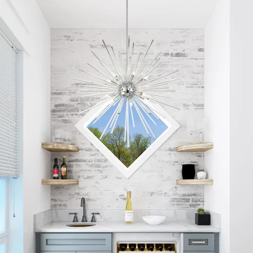 Vista 4 de Livex Lighting Utopia - Lámpara colgante de 12 luces de cromo pulido