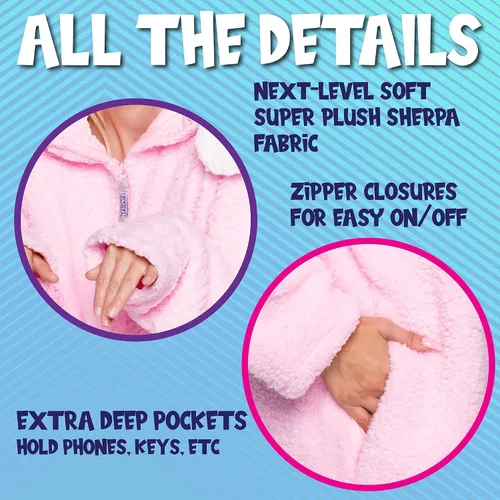 Vista 25 de Funziez! Mameluco de sherpa ajustado para adultos, disfraz de Halloween de animales, traje de cosplay de una pieza de felpa para mujeres y hombres