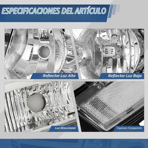 Vista 3 de Auto Dynasty - Conjunto de faros compatible con Chevy Tahoe Avalanche Suburban 2007-2014 1500 2500, lámparas de halogéno de repuesto para lado