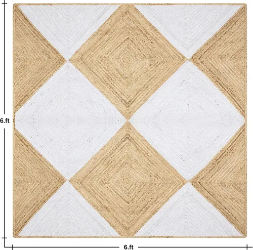 Vista 117 de Natural Jute Collection - Alfombra rectangular de 2 x 3 pies, alfombra de yute trenzada a cuadros multicolor de 0.27 pulgadas de grosor, ideal