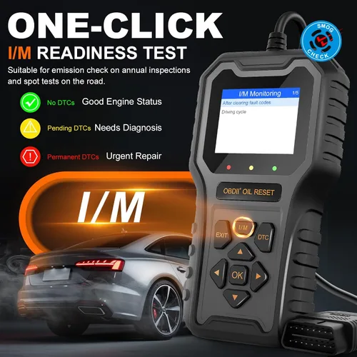 Vista 3 de Escáner OBD2, lector de código profesional para comprobar la luz del motor/restablecimiento de luz de aceite, herramienta de escaneo OBDII mejorada