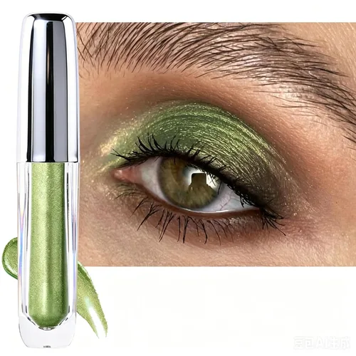 Vista 23 de Sombra de ojos líquida de una sola sombra, maquillaje líquido de ojos mate y brillante, larga duración, impermeable, a prueba de manchas, alto 01#