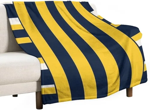 Vista 48 de Manta de rayas náuticas amarillas y azul marino, moderna, ultrasuave, manta de microfibra para sofá, cama para niños y adultos, 30 x 40 pulgadas