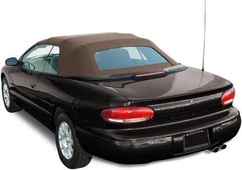 Vista 3 de Tapa blanda convertible compatible con Chrysler Sebring y ventana de cristal calefactable, tela de vela negra 2001-2006 Negro