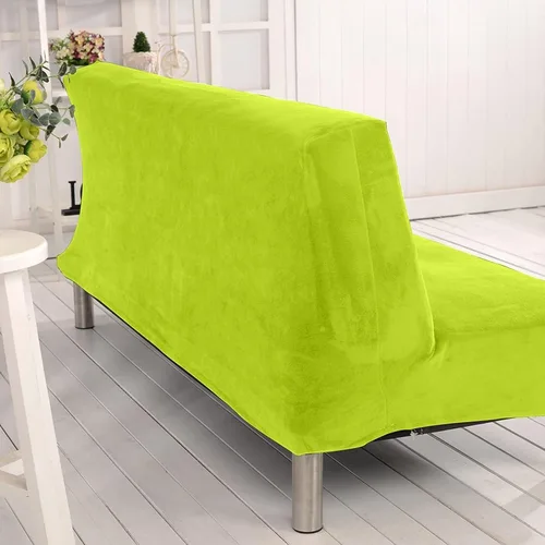 Vista 4 de Funda de felpa para futón sin brazos, funda de terciopelo suave de color liso, funda elástica para sofá cama de 2 y 3 plazas, para el hogar Manzana