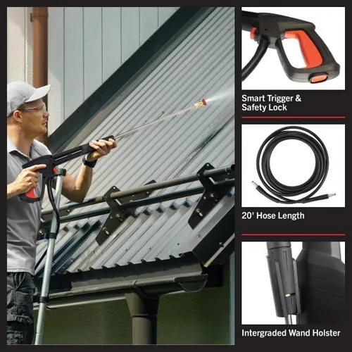 Vista 5 de Lavadora a presión eléctrica – Max 2400 PSI 1.8 GPM Lavadora eléctrica para lavado de revestimientos, patio o coche – 5 boquillas de conexión rápida