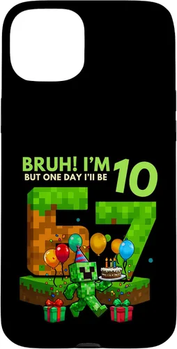 Vista 9 de Bruh I'm 10 But One-Day I'll Be 67 Retro 10th Birthday Kids Case for iPhone 17