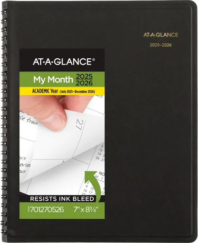Vista 9 de AT-A-GLANCE Planificador 2026-2027 - Calendario académico mensual de 18 meses de julio a diciembre, 7 x 8-3/4 pulgadas, negro (7012705)
