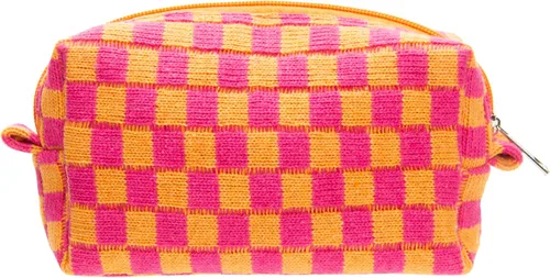 Vista 89 de PAZIMIIK Bolsa de Maquillaje a Cuadros para Bolso Portátil con Cremallera, Estuche Pequeño de Cosméticos para Accesorios de Viaje, Azul Ártico