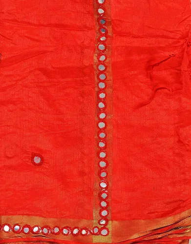 Vista 2 de Dupatta de seda de plástico para mujeres y niñas con flecos
