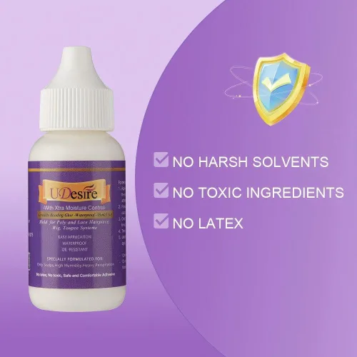 Vista 3 de Pegamento invisible de unión - Impermeable 1.3oz - Control de humedad extra - Pegamento de peluca de sujeción ligera para peluca de polietileno