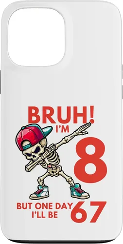 Vista 24 de Bruh I'm 8 But One-Day I'll Be 67 Retro 8th Birthday Kids Case for iPhone 17