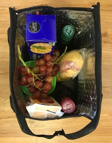 Vista 3 de Thermo Tote - Bolsa térmica para el almuerzo, enfriador de vino, reutilizable, alta, para adultos, hombres y mujeres (paquete de 2 por precio de 1)