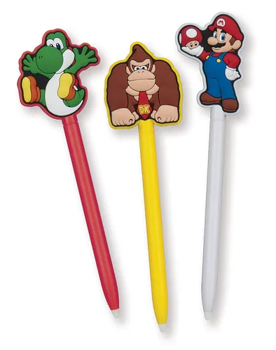 Vista 2 de Officially Licensed Nintendo 3DS Game Traveler Essentials 3pc. Character Stylus Pack Mario, Yoshi, Donkey Kong