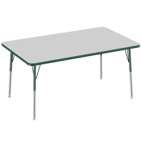 Vista 177 de FDP - Mesa rectangular para actividades escolares y de oficina (24 x 36 pulgadas), patas estándar con deslizadores giratorios, altura ajustable