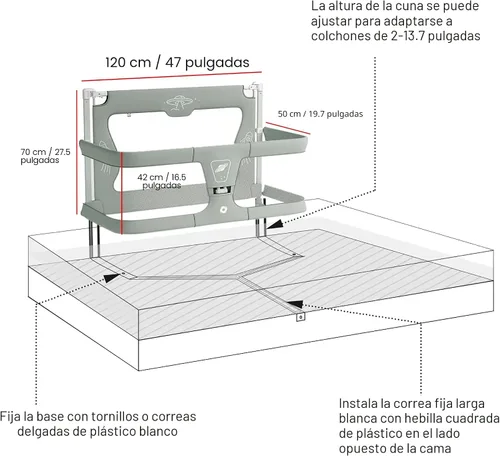Vista 5 de 3 en 1 moisés de bebé, cama de dormir co para bebé, para cama de bebé en cama, cuna portátil, ventana de malla transpirable y visible, cubierta