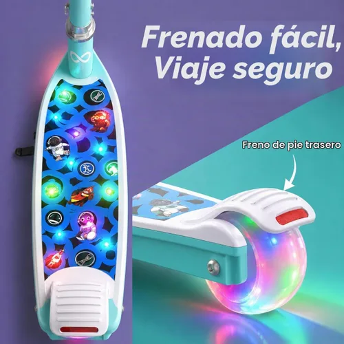 Vista 4 de Gyroor KS2 Electric Scooter for Kids, 5 MPH, LED Light-Up Wheels, Ages 3-8