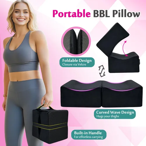 Vista 5 de AOSSA BBL Pillow After Surgery, cojín brasileño de levantamiento de glúteos + cojín de apoyo de espalda, almohadas de espuma para sentarse a