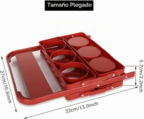 Vista 3 de Grubhub - Portabidoras de bebidas de plástico con asa, 3 unidades, plegable, de plástico, para 6 tazas, reutilizable, para entrega de botellas
