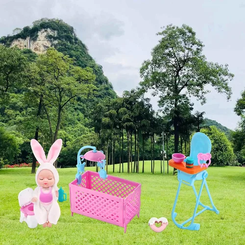 Vista 5 de ONEST 16 muñecas de 4 pulgadas con accesorios, linda muñeca con ropa, mini muñecas con accesorios