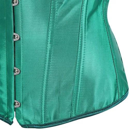 Vista 5 de Corset Tops for Women Satin Lace Up Corset Top Plus Size Gothic Corset Overbust