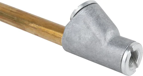 Vista 2 de Portabrocas de aire de doble cabeza con pie recto para medidor de presión de neumáticos, alcance extendido de 12", 1/4" FNPT, 150 PSI