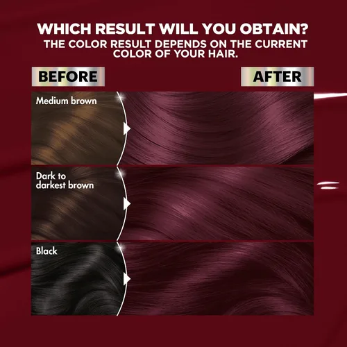 Vista 3 de Garnier Nutrisse Ultra Color - Crema nutritiva para el cabello, BR2, color borgoña intenso oscuro (Passion Fruit), tinte permanente para el cabello