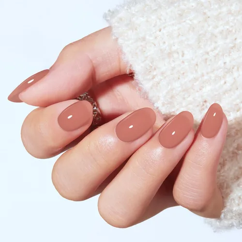 Vista 18 de modelones Uñas cortas a presión, kit de uñas postizas ovaladas A1-rosa blanco