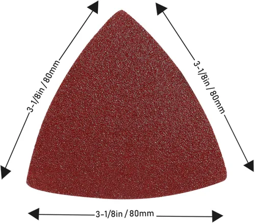 Vista 2 de Almohadillas de lijado multiherramienta oscilante triangular, 60 piezas de papel de lija oscilante de 3-1/8 pulgadas para almohadillas de lijado