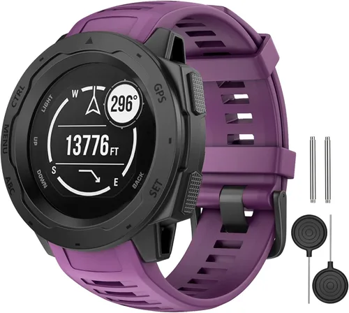 Vista 9 de Compatible con Garmin Instinct Band, correa de repuesto de silicona suave para Garmin Instinct 2/Solar/Tactical