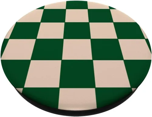 Vista 2 de PopSockets PopGrip intercambiables de tablero de ajedrez verde crema blanco