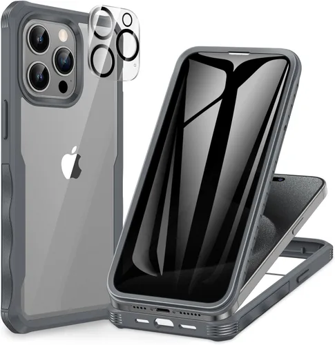 Vista 138 de CENHUFO Funda de privacidad para iPhone 11 Pro, funda de cuerpo completo con protector de pantalla de privacidad de vidrio templado 9H integrado