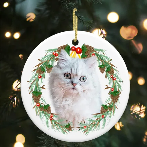 Vista 21 de Colgante de perro esquimal americano de 3 pulgadas para decoración de árbol de Navidad, bonito adorno de día festivo para cachorros, regalos