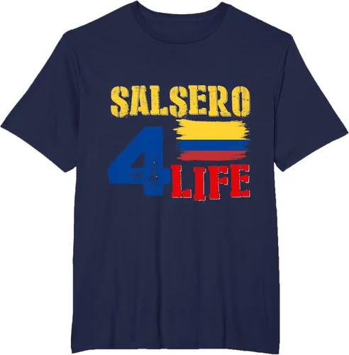 Vista 9 de Salsa Colombiana Gift - Camiseta de música con bandera colombiana Negro