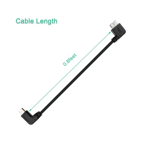 Vista 3 de Cable de disco duro externo para KESU, Toshiba, Seagate, WD, HDD USB C Cable a Micro B, 90 grados, 0.8 pies de corto