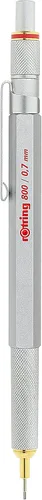 Vista 2 de Lápiz mecánico retráctil rOtring 800, 0.02 pulgadas, barril negro, Plateado (Silver Barrel)