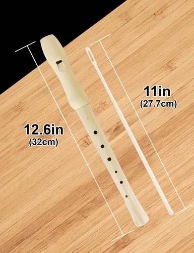 Vista 3 de Mr.Power Flauta dulce soprano de madera de arce, llave C, digitación alemana de estilo alemán, 8 agujeros, 2 piezas, instrumento musical aprobado