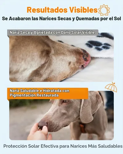 Vista 5 de Bálsamo protector solar para nariz de perro SPF 25 – Protección solar natural, segura para lamer con manteca de karité y espino cerval de mar