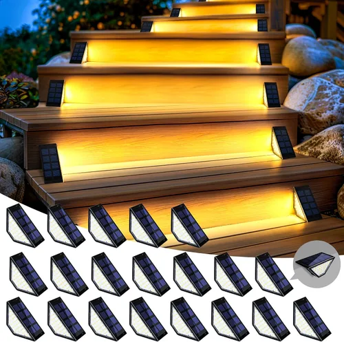 Vista 11 de Luces solares para escalones, luces de escalera para exteriores